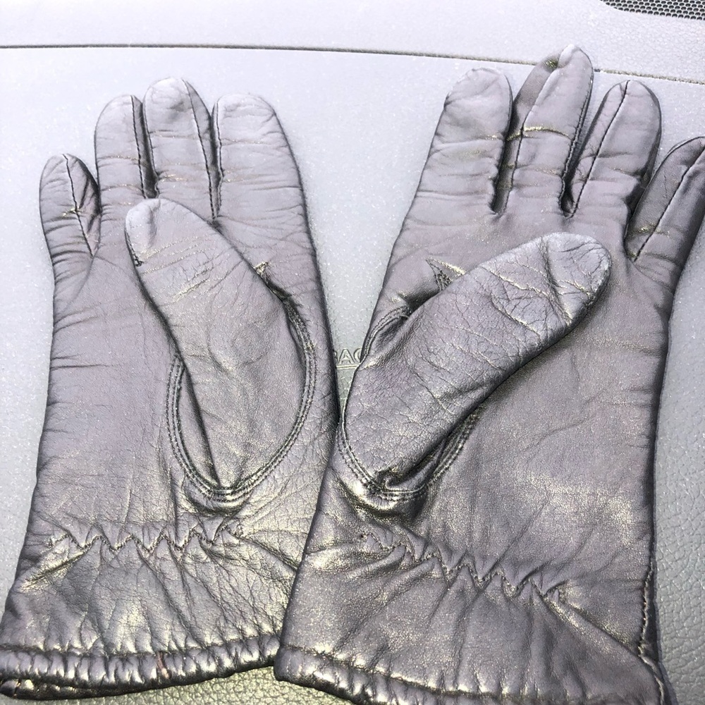Gimbels Women’s Vintage Leather gloves Black Large - Picture 2 of 6